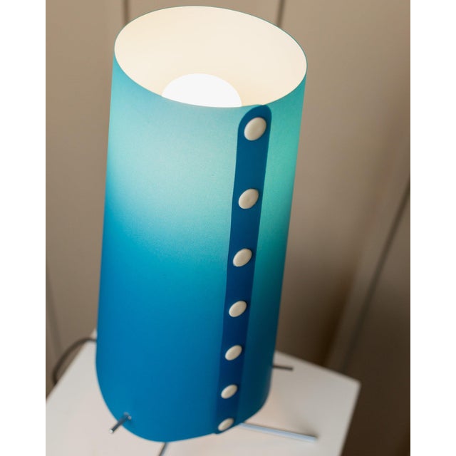 Vintage Blue Table Lamp, 1980s For Sale - Image 4 of 11