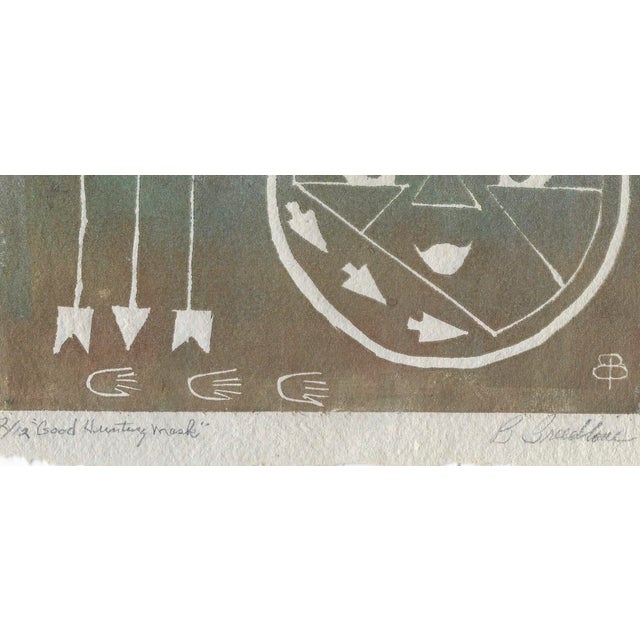 Bernice Margaret Munding Breedlove (1920-2010) "Good Hunting Mask" color relief print on hand made paper; pencil signed,...