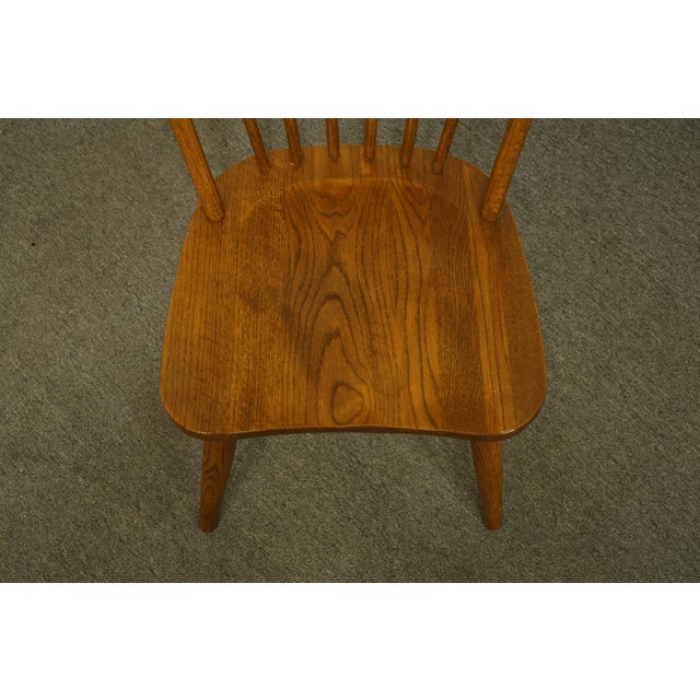 1980s Vintage Richardson Brothers Solid Oak Cattail Back Dining Side