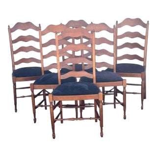 Bermex Made in Canada Ladderback Farmhouse Dining Chairs - Set of 6 For Sale