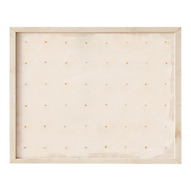Cream and Pastel Dots Neutral Abstract Art Print, 18 X 24, Print in Wood Frame For Sale