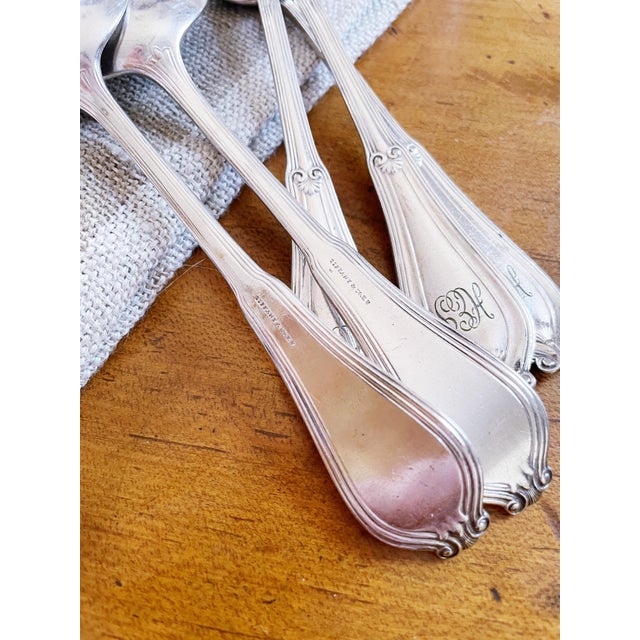 Tiffany and Co. Set of 6 Antique Silver Plated Tiffany & Co. Soup Spoons For Sale - Image 4 of 5