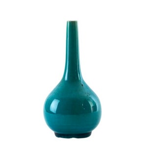 Turquoise Japanese Art Pottery Vase For Sale