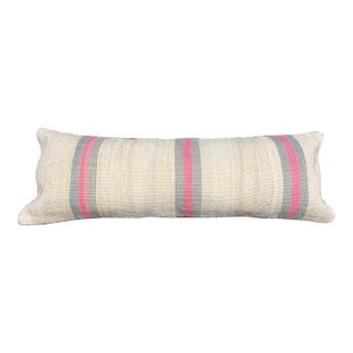 Turkish Hemp Pillow Cushion Natural Beige Gray Cushion Cover 14x40 For Sale