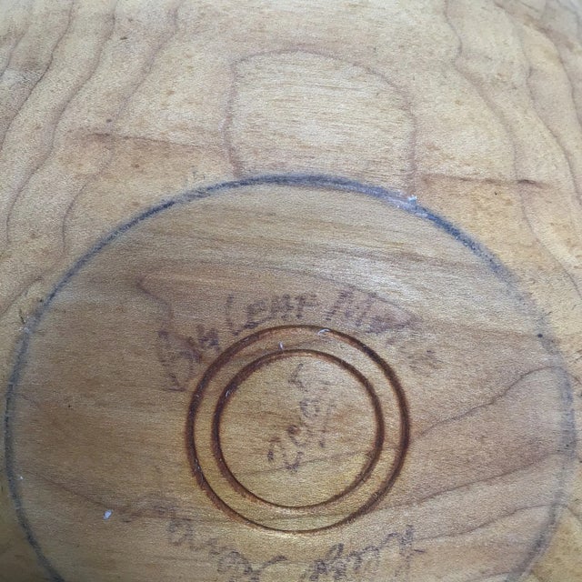 Wood Oblong Signed Lloyd Big Leaf Maple Serving Bowl For Sale - Image 7 of 13