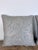 Fortuny Cotton Damask Throw Pillows, Venetian Floral Motif, Aqua & Silver Pair For Sale - Image 4 of 10