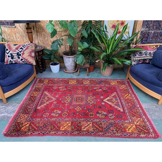 Original Western Turkish Rug Shabby Chic condition Turkish rug made in the 1960s. Very old but attractive western Turkish...