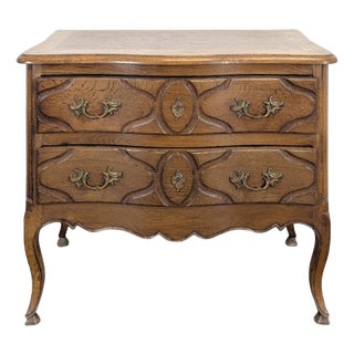 Curved Neo-Rustic Louis XV Style Chest of Drawers For Sale