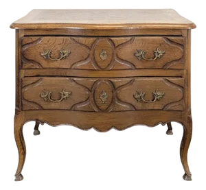 Curved Neo-Rustic Louis XV Style Chest of Drawers