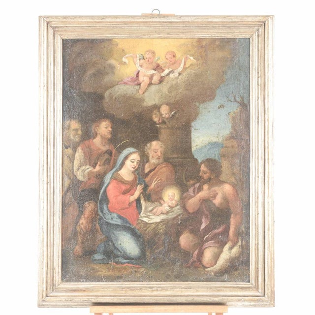 Nativity, 1500s, Oil on Canvas For Sale - Image 8 of 18