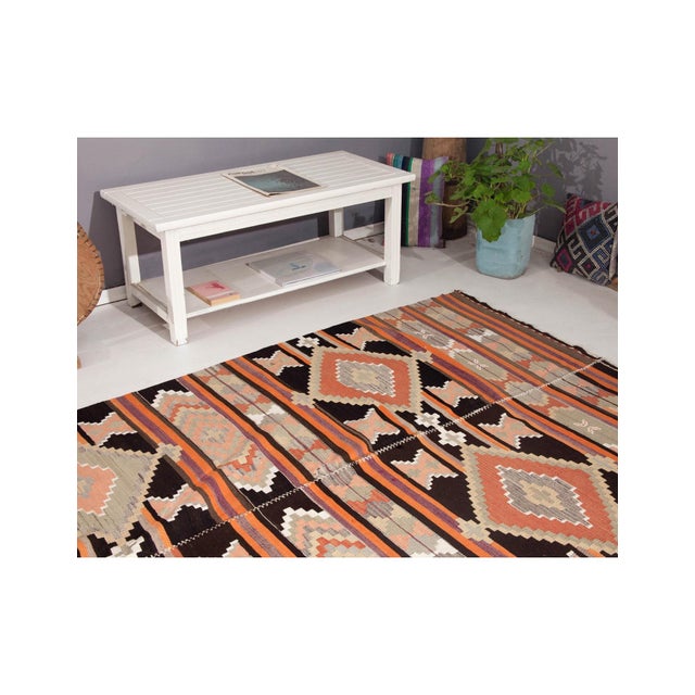1960s Vintage Turkish Decorative Kilim Rug - 5`7" X 12`2" For Sale - Image 5 of 6