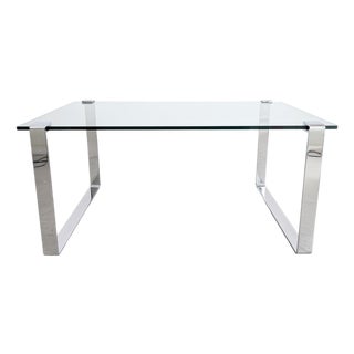 Glass Dining Table with Chrome Finish from Draenert For Sale