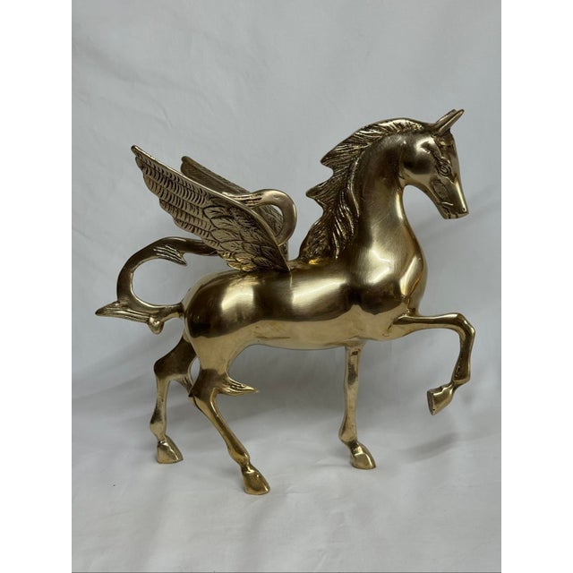 Large 11” Brass Pegasus Winged Horse Figurine For Sale - Image 12 of 12