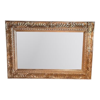 1990s Large Italian Carved Giltwood Mirror 68x46 For Sale