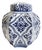 Vintage Chinoiserie Blue & White Hexagon Ginger Jar For Sale