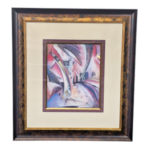 Daniel Kime Framed Abstract Mixed Media Artwork