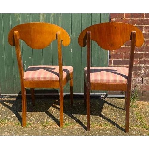 Biedermeier Swedish Dining Chairs in Flame Golden Birch with Honey Colour, 1890s-1910s, Set of 2 For Sale - Image 5 of 6