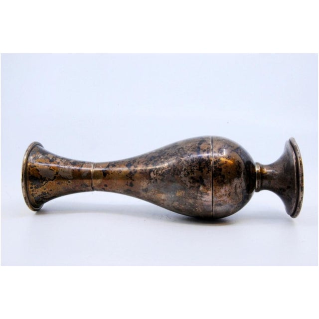 Silver Small Smooth Silver Vase with Circular Base and Gold Interior For Sale - Image 8 of 9