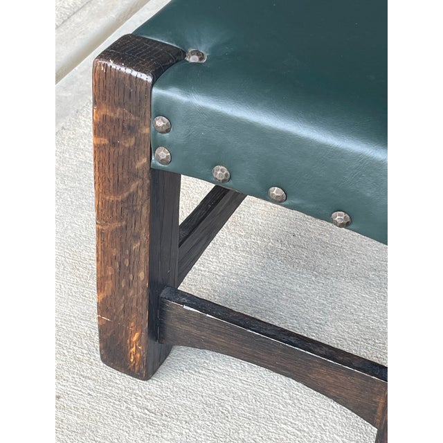 Arts & Crafts Early 20th century Mission, Arts and Crafts Oak Footstool For Sale - Image 3 of 7
