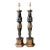 Vintage Monumental Ebonized Pharaoh Table Lamps - A Pair For Sale