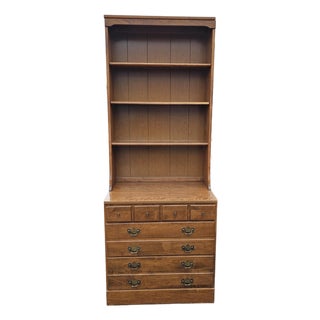 Mid-Century Ethan Allen Maple Bookcase Chest of Drawers For Sale