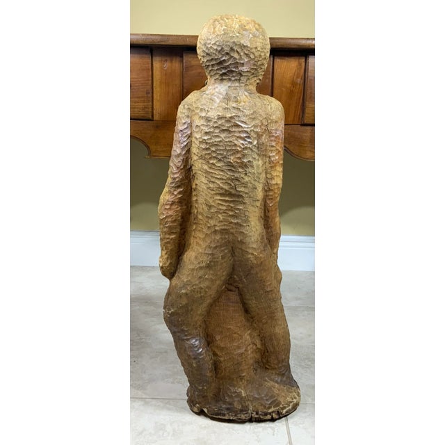 Large Mid-Century Hand-Carved Cubist Wood Sculpture For Sale - Image 11 of 13