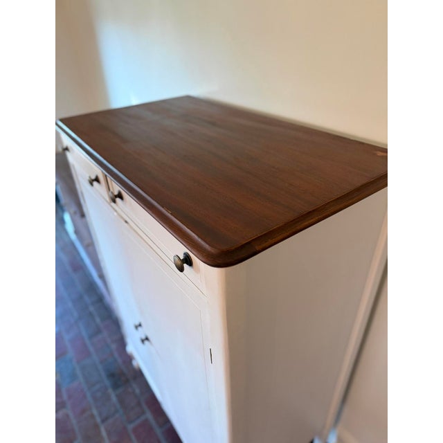 Wood Vintage Refinished Wood Armoire With Fitted Drawers & Hanging Storage For Sale - Image 7 of 12