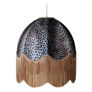 The Mary Leopard Print Fringed Lampshade - Large For Sale