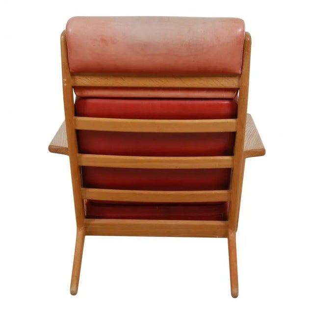 Set of GE-290A Lounge Chair with Ottoman in Patinated Red Anilin Leather from Getama, 1990s For Sale - Image 3 of 12