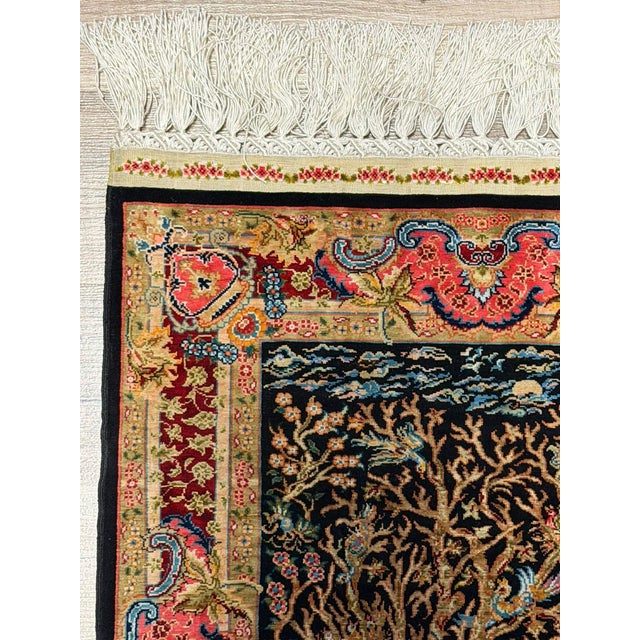 Silk Hereke Özipek Rug, Turkey, 1980s For Sale - Image 3 of 6