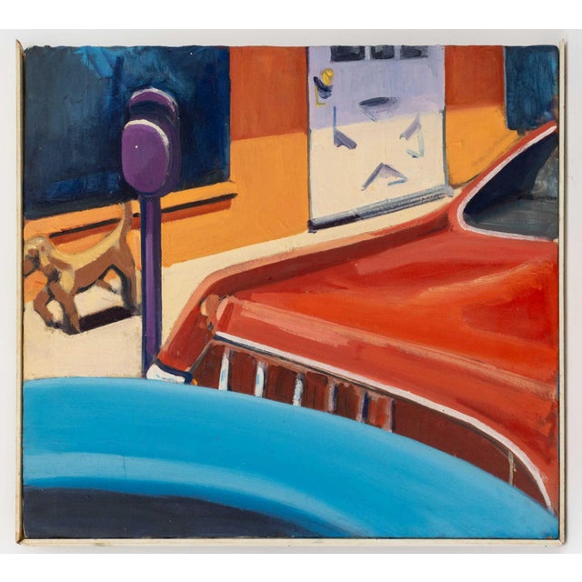 Daniel W. Freeman (American, XX-XXI), "Journey to JFK: On Parking the Car', Double-Sided Oil on Canvas, 1975, the reverse...