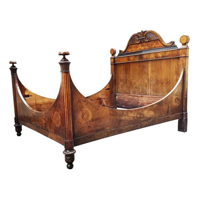 Antique Double Bed in Walnut, 1800 For Sale