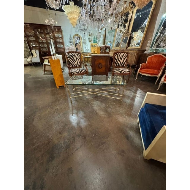 Modern Italian Brass Bamboo Form Coffee Table For Sale - Image 3 of 8