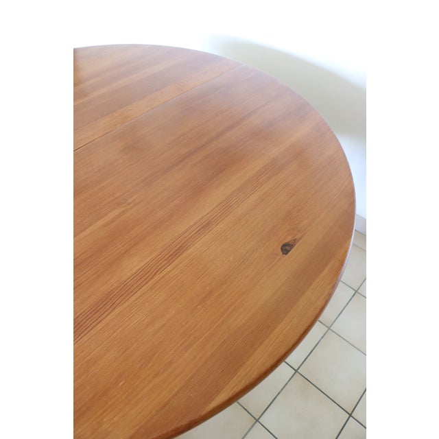 Extendable Round Table in Wood, 1970s For Sale - Image 4 of 17