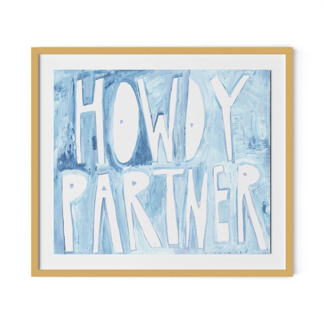 Virginia Chamlee Howdy Partner by Virginia Chamlee in Gold Frame, Medium Art Print For Sale - Image 4 of 4