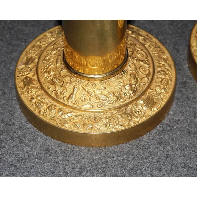 Metal Antique Russian Neoclassic Candlesticks - a Pair For Sale - Image 7 of 8