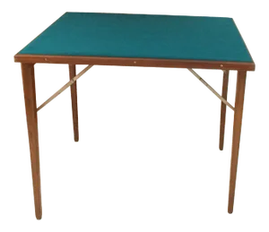 Vintage Mid-Century Modern Wood Lightweight Foldable Poker/Game Table