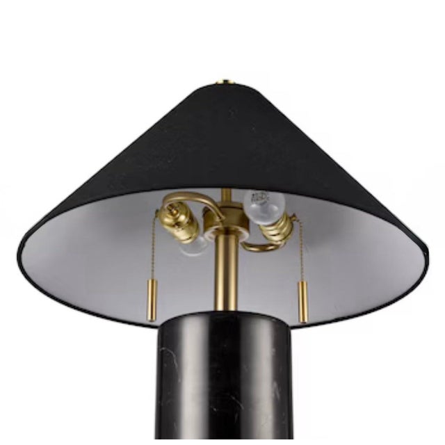 Mid-Century Modern Black Onyx Stone Table Lamp by Westmore Royal Lighting For Sale - Image 3 of 3