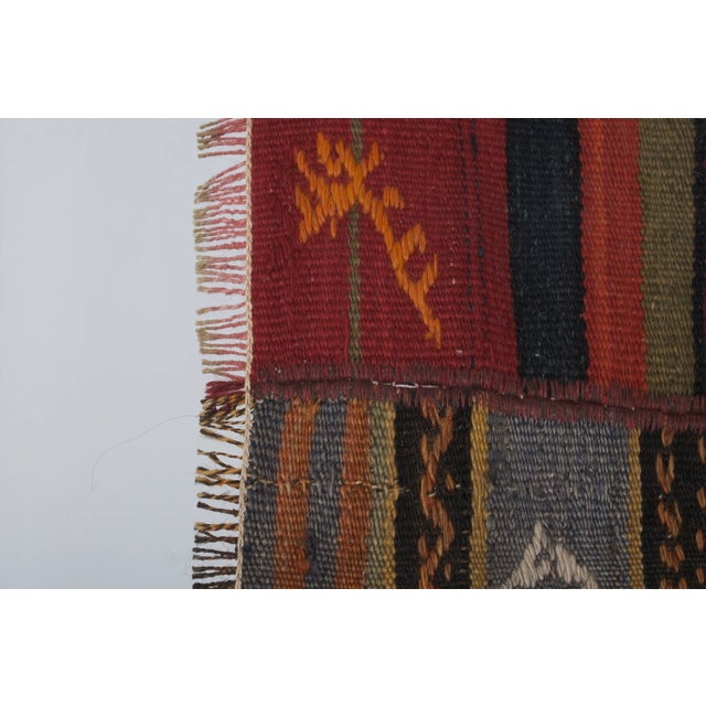 1970s Handmade Turkish Striped Kilim Rug 8'9'' X 11'7'' For Sale - Image 11 of 12