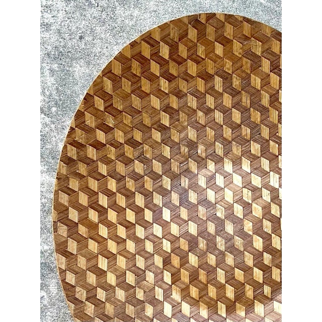 Vintage Geometric Wood Inlay Tray For Sale - Image 9 of 16
