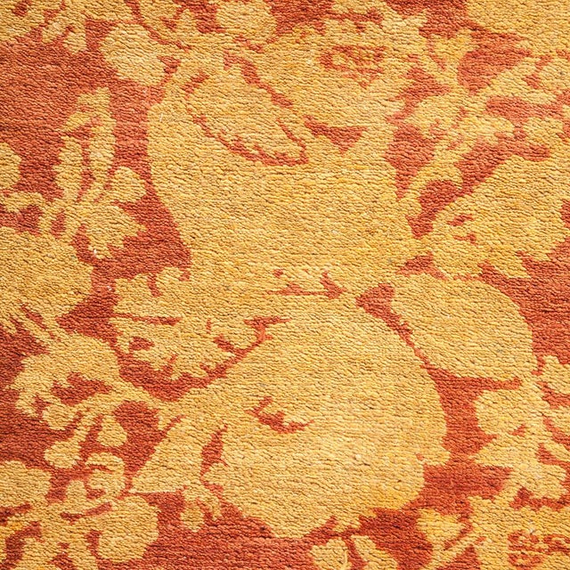 Traditional Mogul Collection Hand-Knotted Area Rug - Pink 8' 2" x 8' 3" For Sale - Image 3 of 4
