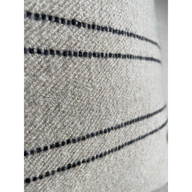 Belgian Linen and Wool Oversize Pillow Cover in Oatmeal and Coal With Insert For Sale In Los Angeles - Image 6 of 6