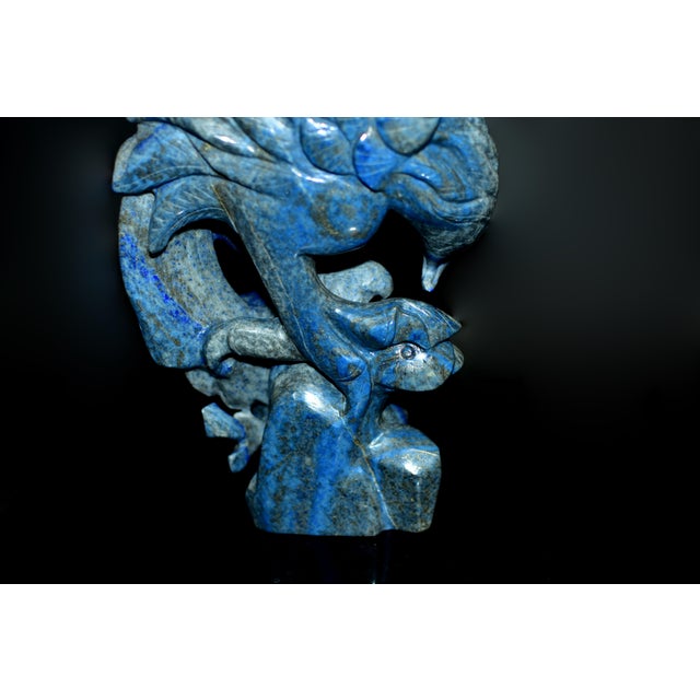 Natural Lapis Eagle Sculpture Genuine Lapis Lazuli For Sale - Image 13 of 13