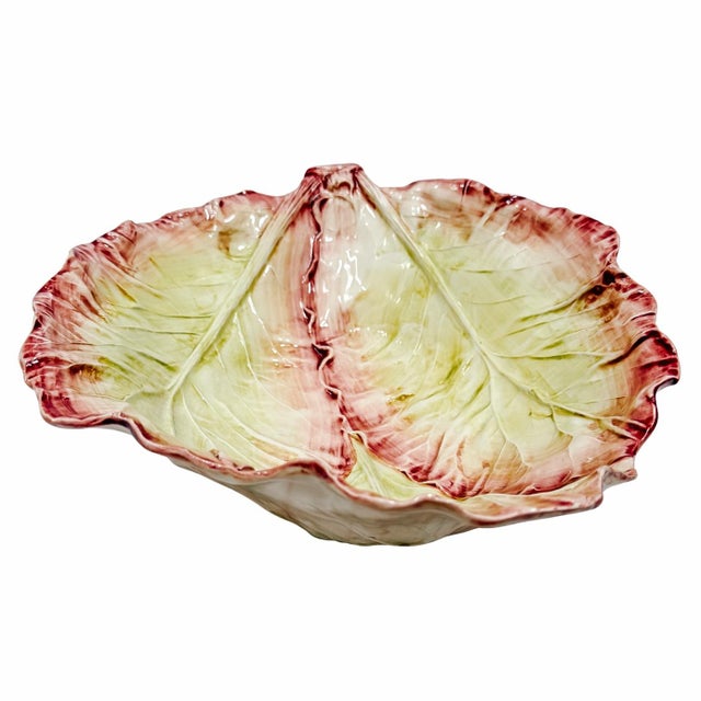 Large Italian Radicchio Majolica Serving Bowl, Bassano Del Grappa For Sale - Image 4 of 8