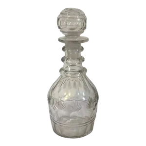 Antique Early 19th Century American Empire Cut Glass Crystal Decanter