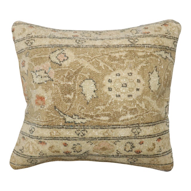 Mini Antique Border Rug Pillow For Sale