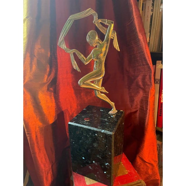 Janlé, Nude Figurative Composition, 1920s, Bronze, Chrome Plating & Granite For Sale - Image 15 of 15