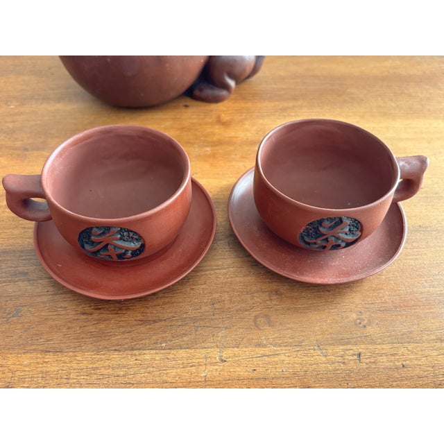 Vintage Chinese Yixing Zisha Tea Set - 6 Pieces For Sale - Image 6 of 9