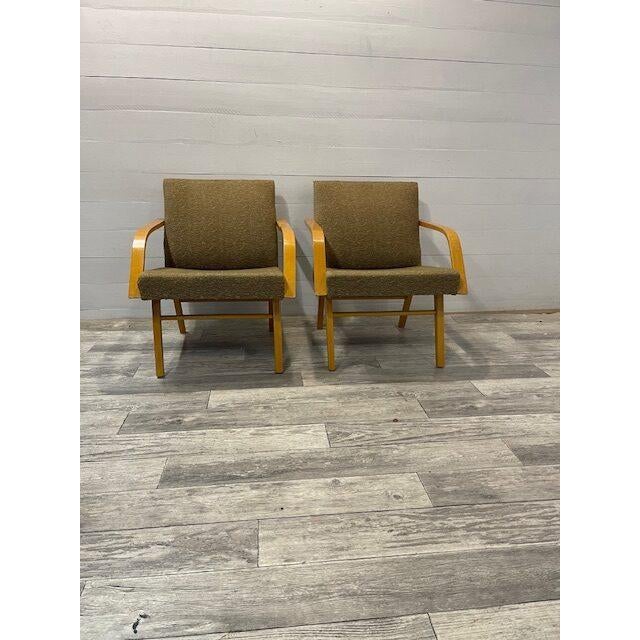 Textile Vintage Relax Chairs with Upholstery by Tatra Nabytok, Set of 2 For Sale - Image 7 of 7