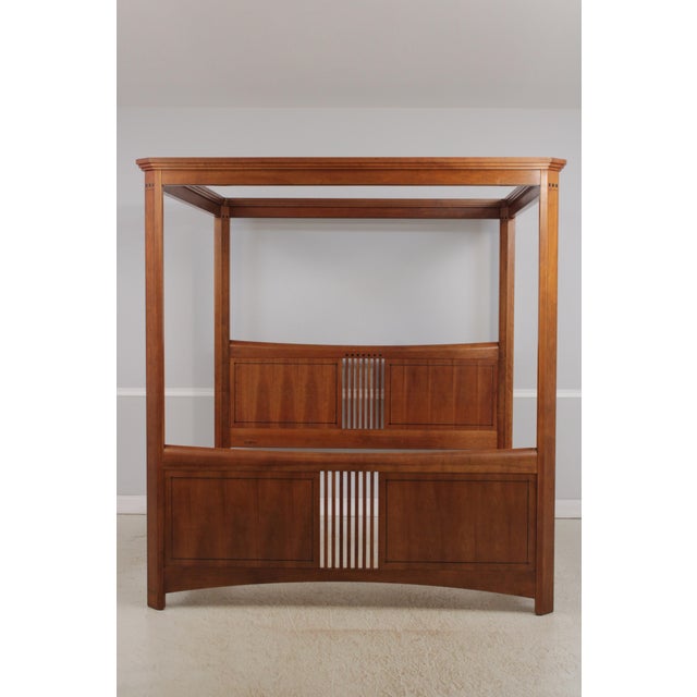 Stickley Stickley Cherry 21st Century King Size Canopy Bed For Sale - Image 4 of 18